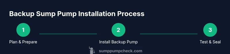 Diagram of a battery backup sump pump installation process