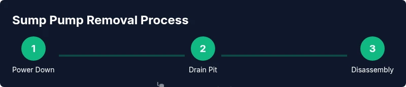 Infographic showing steps to remove a sump pump