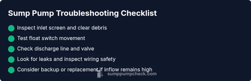 Checklist for diagnosing a sump pump running too much