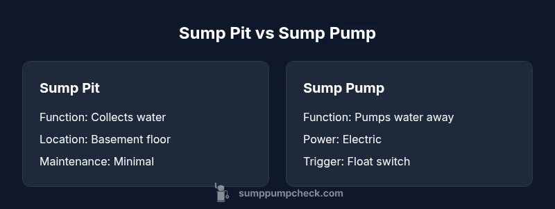 Comparison of sump pit vs sump pump functions in basement