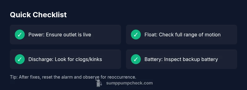 Sump Pump Beeping Quick Checklist infographic
