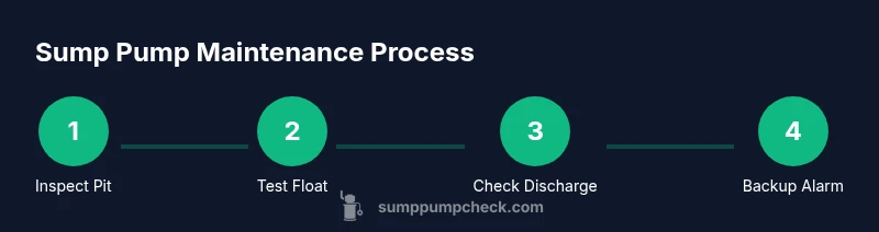 Process infographic showing steps to maintain a sump pump