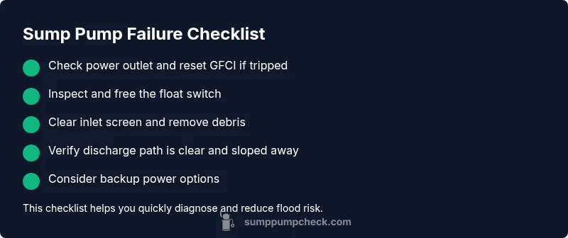 Checklist for diagnosing flooded basement sump pump failure
