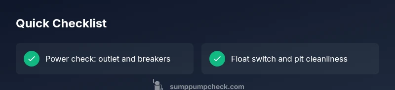 Checklist infographic for sump pump troubleshooting