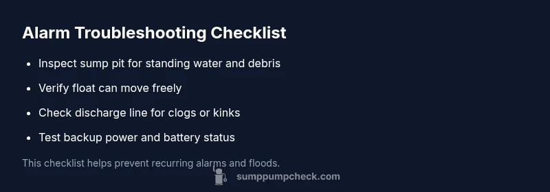 Checklist for sump pump alarm troubleshooting