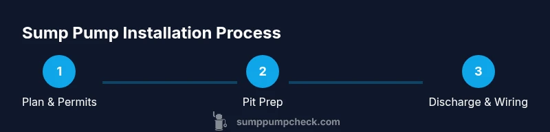 Process diagram for sump pump installation steps