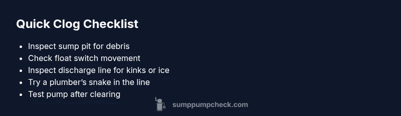 Checklist for diagnosing and fixing a clogged sump pump drain