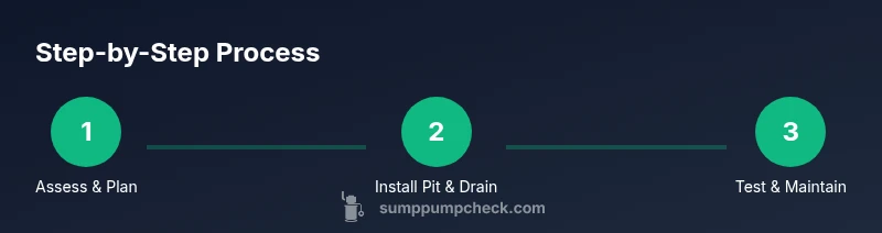 Infographic showing steps to install a sump pump