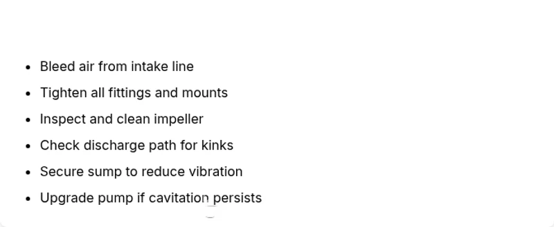 Checklist to reduce noise from aquarium sump pump