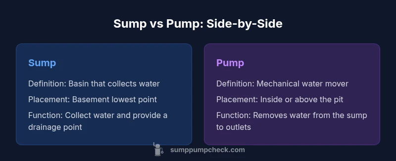 Visual comparison of sump pit vs sump pump