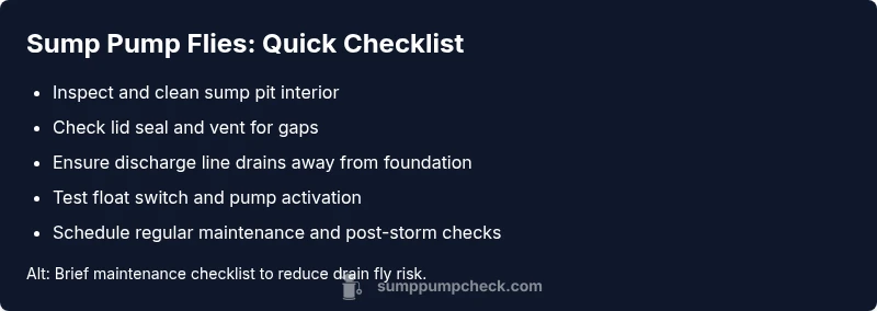 Checklist for eliminating sump pump flies