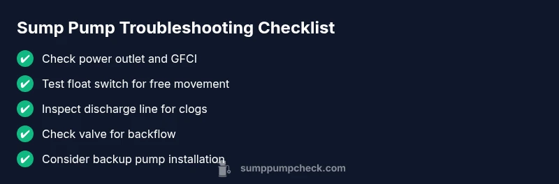 Infographic: Quick checklist for sump pump troubleshooting