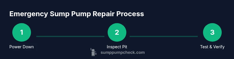Infographic showing step-by-step emergency sump pump repair process