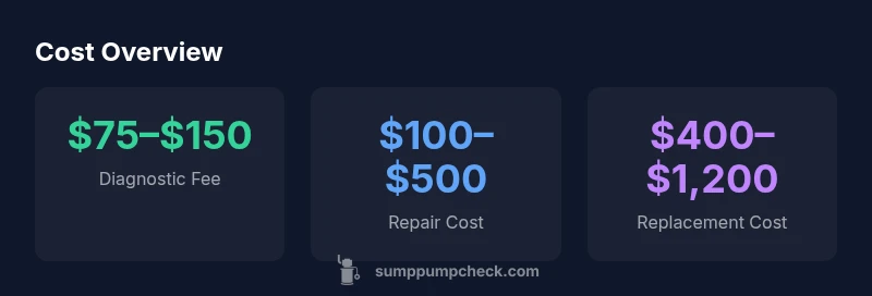 Visual infographic showing typical sump pump repair costs