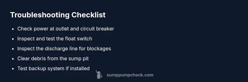 Checklist for sump pump troubleshooting