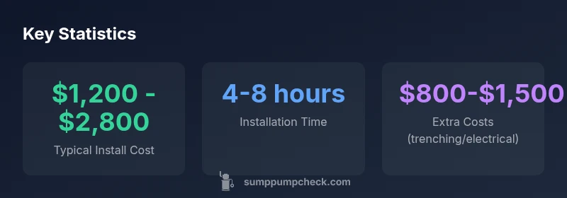 Infographic showing sump pump installation cost ranges