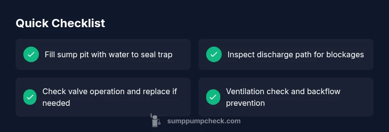 Infographic checklist for fixing sewer smell in sump pump