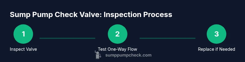 Process infographic showing valve inspection steps