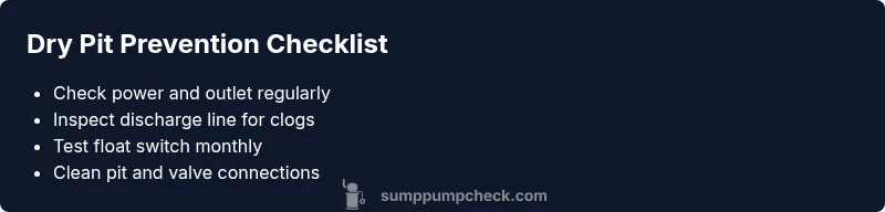 Checklist for preventing a dry sump pump pit