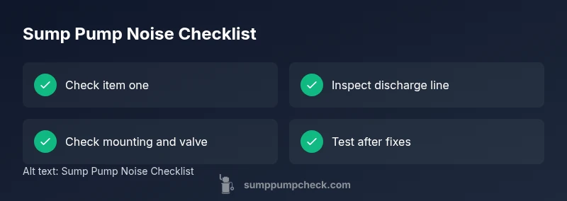Sump Pump Noise Checklist