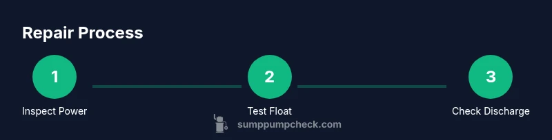 Process infographic showing steps to repair a Zoeller sump pump