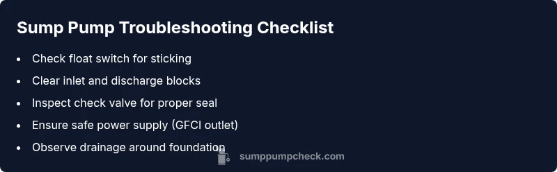 Checklist for sump pump troubleshooting