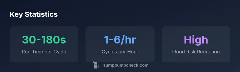 Infographic showing sump pump run time during heavy rain