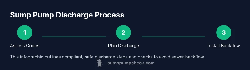 Infographic showing legal considerations and safe discharge options for sump pump connections.