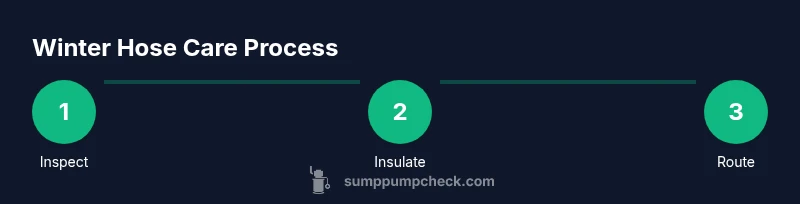 Process infographic for winter sump pump hose care