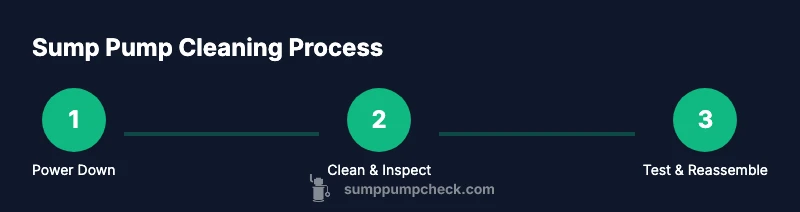 Infographic showing steps to clean sump pump