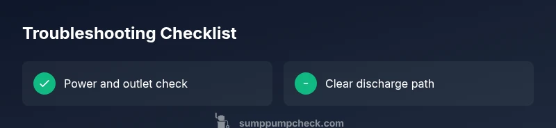 Checklist for troubleshooting sump pump components