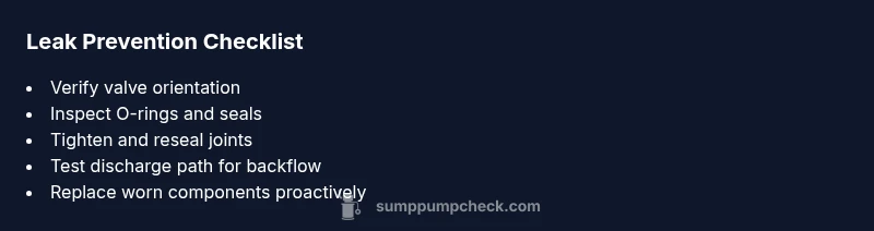 Checklist for diagnosing a leaking check valve in a sump pump