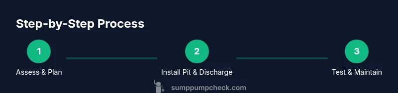 Process diagram for installing a sump pump for ice machine drainage