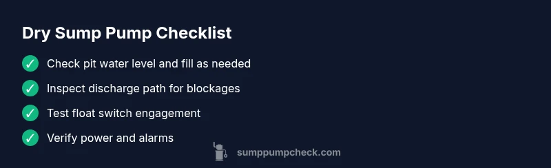 Checklist for diagnosing a dry sump pump