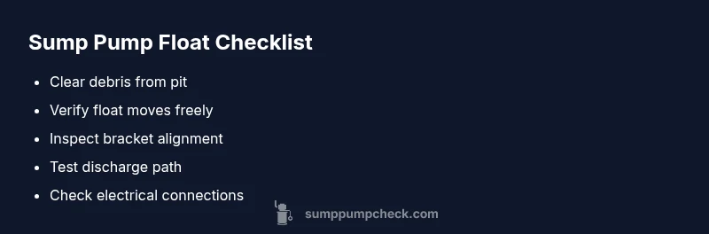 Checklist for diagnosing a stuck sump pump float