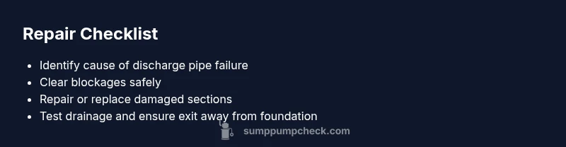 Checklist for repairing a broken sump pump discharge pipe