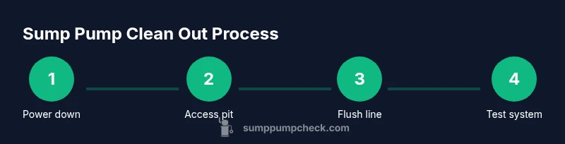 Process diagram showing steps in sump pump clean out