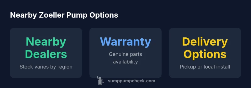 Infographic showing Zoeller pump availability near me and options