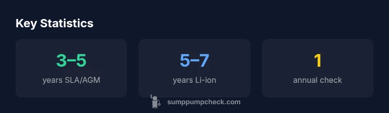 Backup sump pump battery lifespans by chemistry