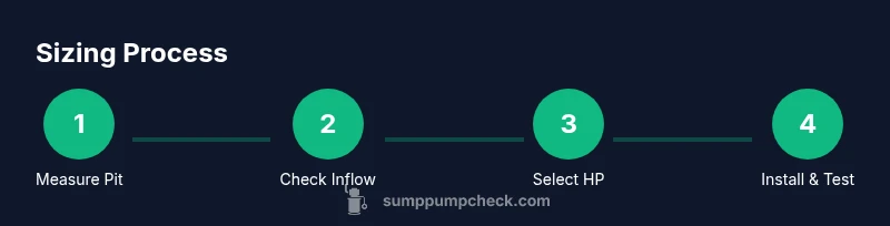 Infographic showing steps to size a sump pump for a washing machine