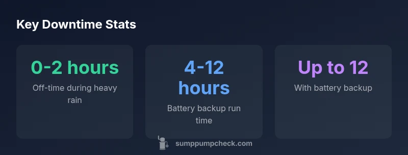 Stats infographic showing sump pump downtime and backups