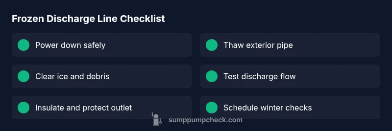 Checklist for thawing and preventing a frozen sump pump discharge line