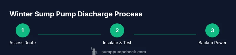 Process diagram showing winter sump pump discharge steps