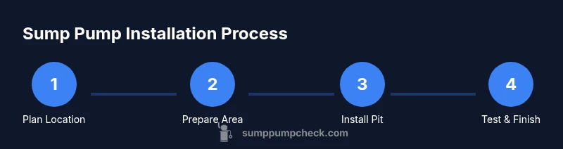 Process diagram for sump pump installation steps