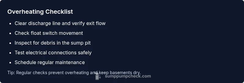 Tailwind infographic checklist for sump pump overheating