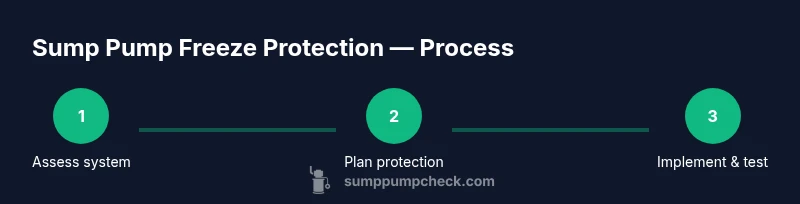 Infographic showing steps to protect sump pump from freezing