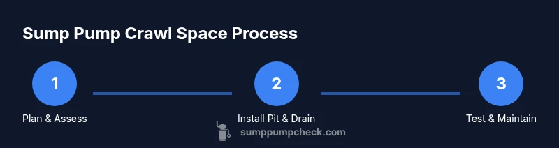 Process diagram for crawl space sump pump installation