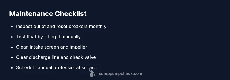 Checklist for sump pump maintenance and troubleshooting