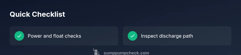 Infographic showing sump pump troubleshooting steps