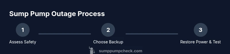 Infographic showing a 3-step process for sump pump outage preparation